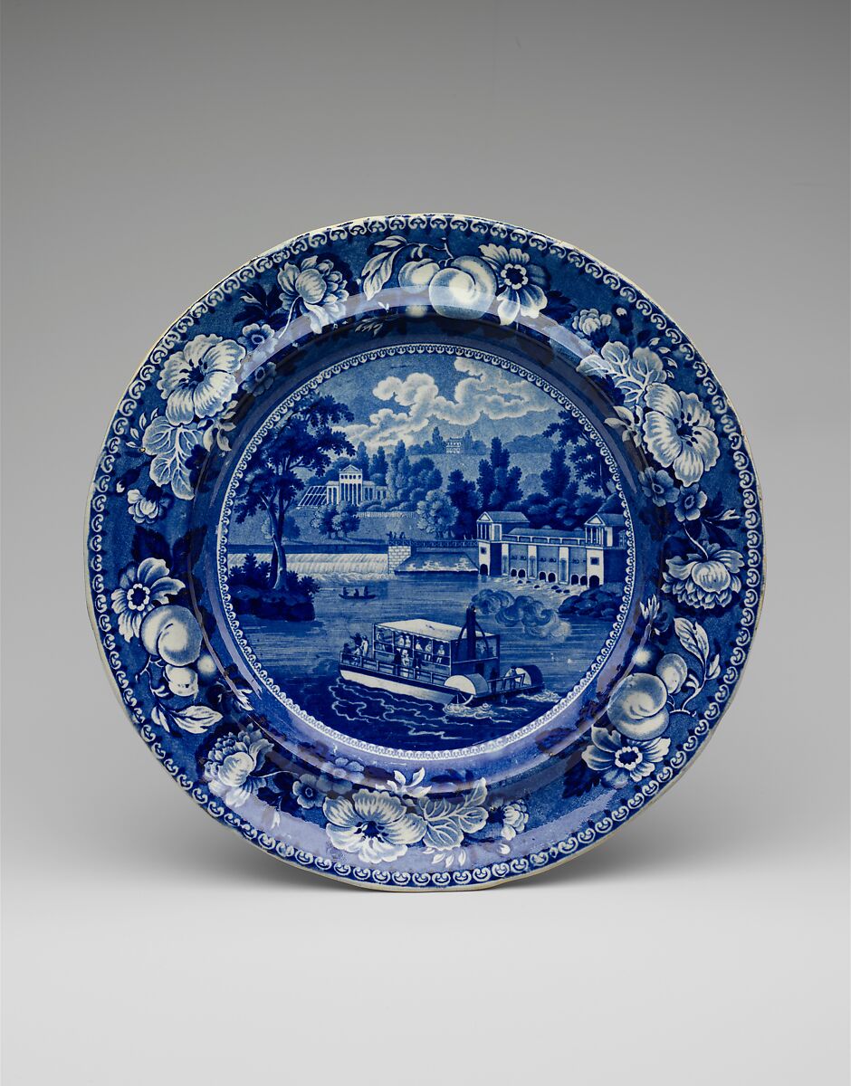 Plate, Henshall, Williamson &amp; Co. (ca. 1802–28), Earthenware, transfer-printed, British (American market) 