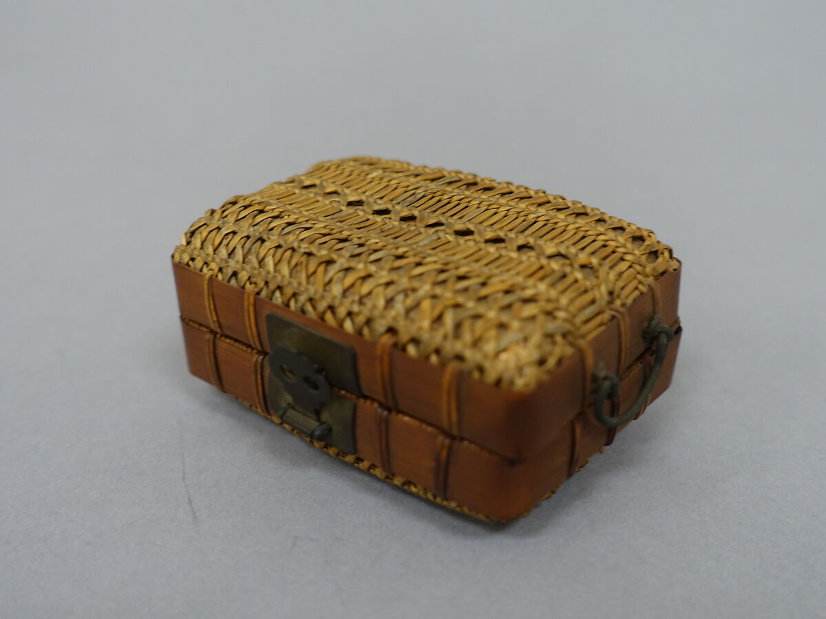 Box with Hinged Cover, Bamboo, metal, brocade lining, Japan 