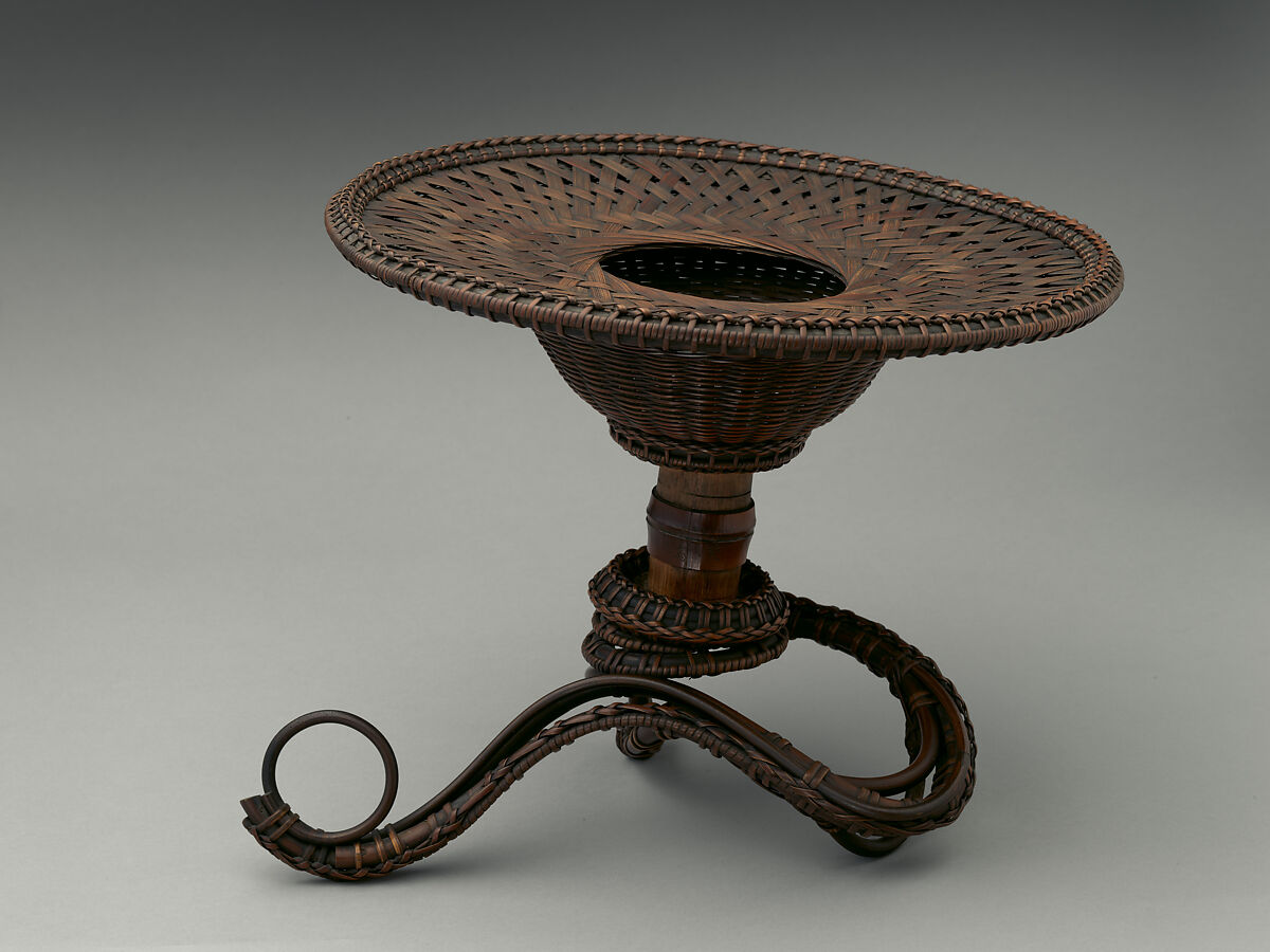 Flower Basket (Hanakago) in the Shape of a Flower, Bamboo, rattan, Japan