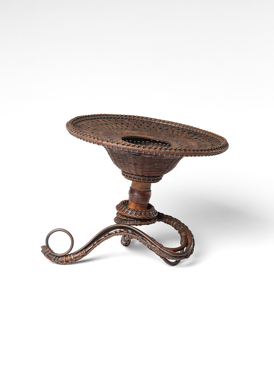 Flower Basket (Hanakago) in the Shape of a Flower, Bamboo, rattan, Japan