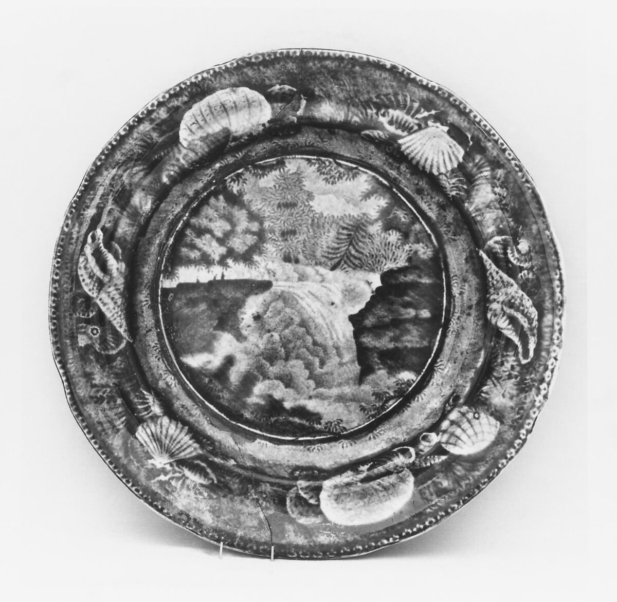 Plate, Enoch Wood &amp; Sons (British, active Burslem, 1818–46), Earthenware, transfer-printed, British (American market) 