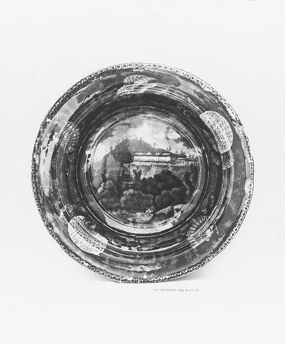 Plate, Enoch Wood &amp; Sons (British, active Burslem, 1818–46), Earthenware, transfer-printed, British (American market) 