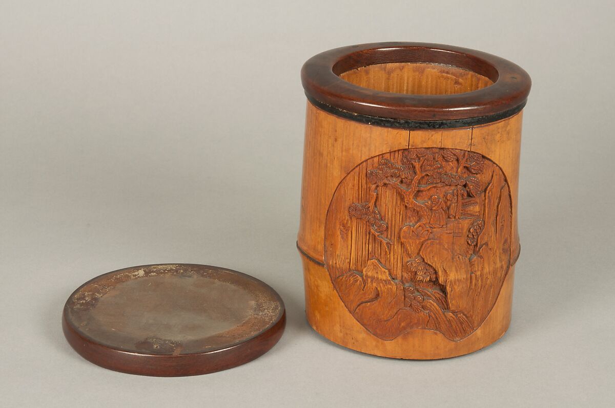 Brush Holder, Bamboo, lacquer, Japan