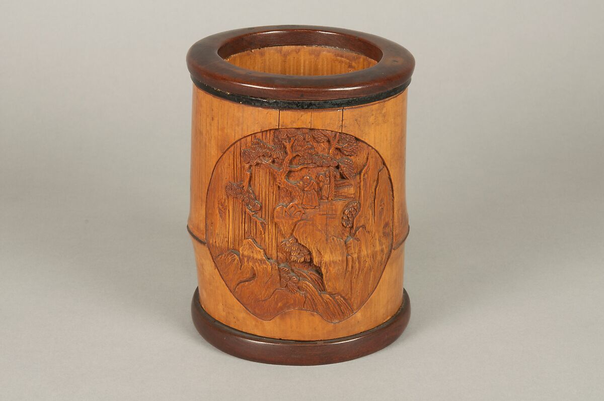 Brush Holder, Bamboo, lacquer, Japan