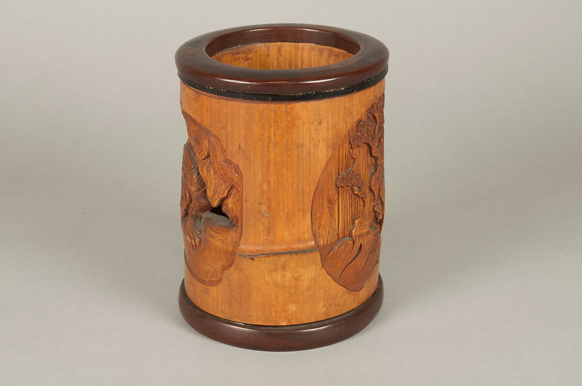 Brush Holder, Bamboo, lacquer, Japan