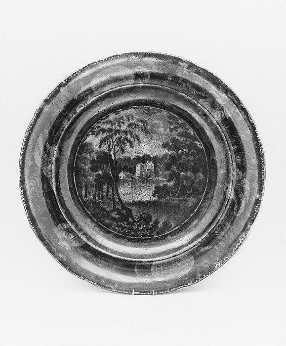 Plate, Enoch Wood &amp; Sons (British, active Burslem, 1818–46), Earthenware, transfer-printed, British (American market) 