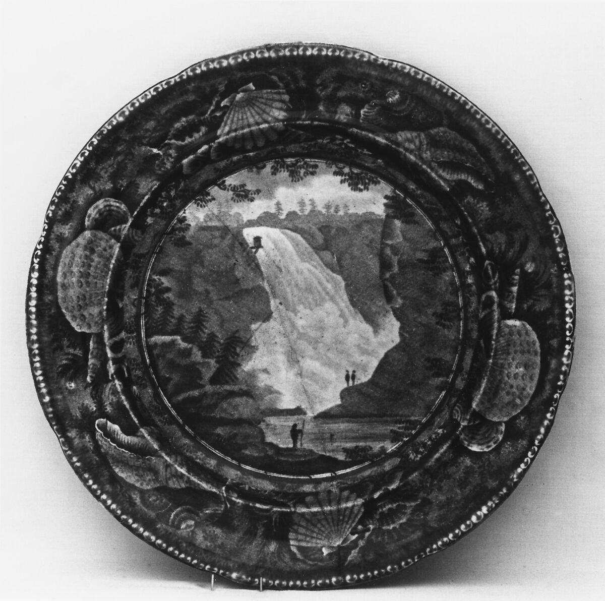 Plate, Enoch Wood &amp; Sons (British, active Burslem, 1818–46), Earthenware, transfer-printed, British (American market) 