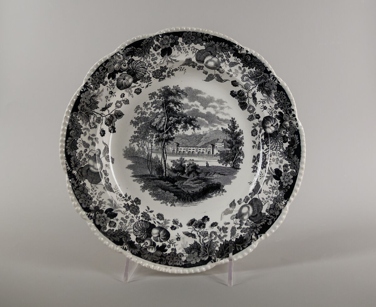 Plate, Enoch Wood &amp; Sons (British, active Burslem, 1818–46), Earthenware, transfer-printed, British (American market)