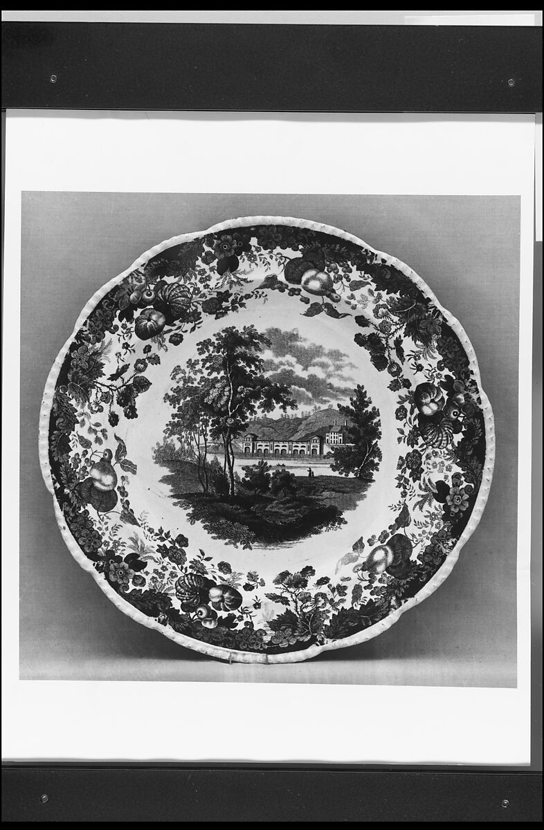 Plate, Enoch Wood &amp; Sons (British, active Burslem, 1818–46), Earthenware, transfer-printed, British (American market) 