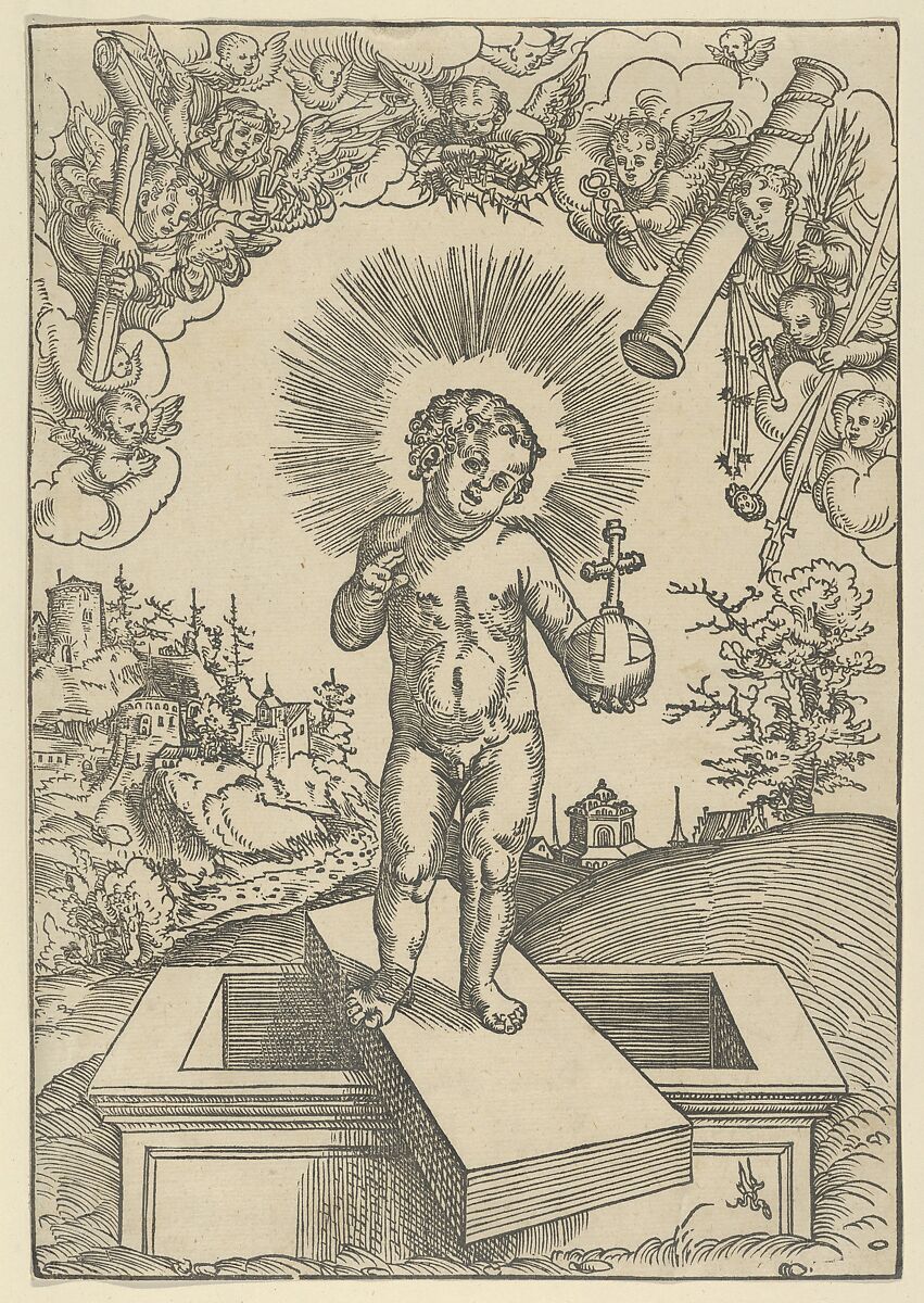 The Infant Christ as Redeemer, Lucas Cranach the Elder (German, Kronach 1472–1553 Weimar), Woodcut 