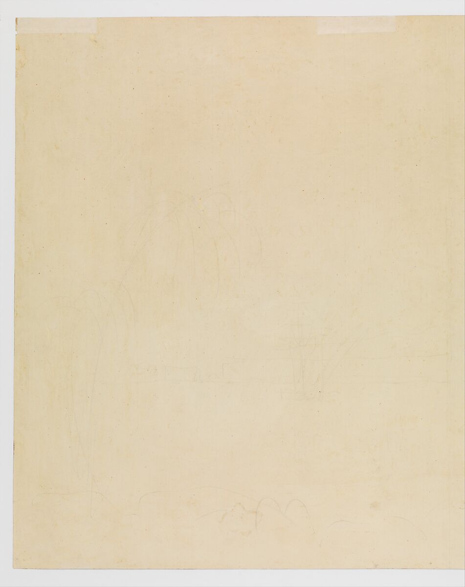 View of Messina Harbor, Louis François Cassas (French, Azay-le-Ferron 1756–1827 Versailles), Pen and black and brown ink, brush and brown and gray wash, over traces of black chalk; framing lines in pen and black ink