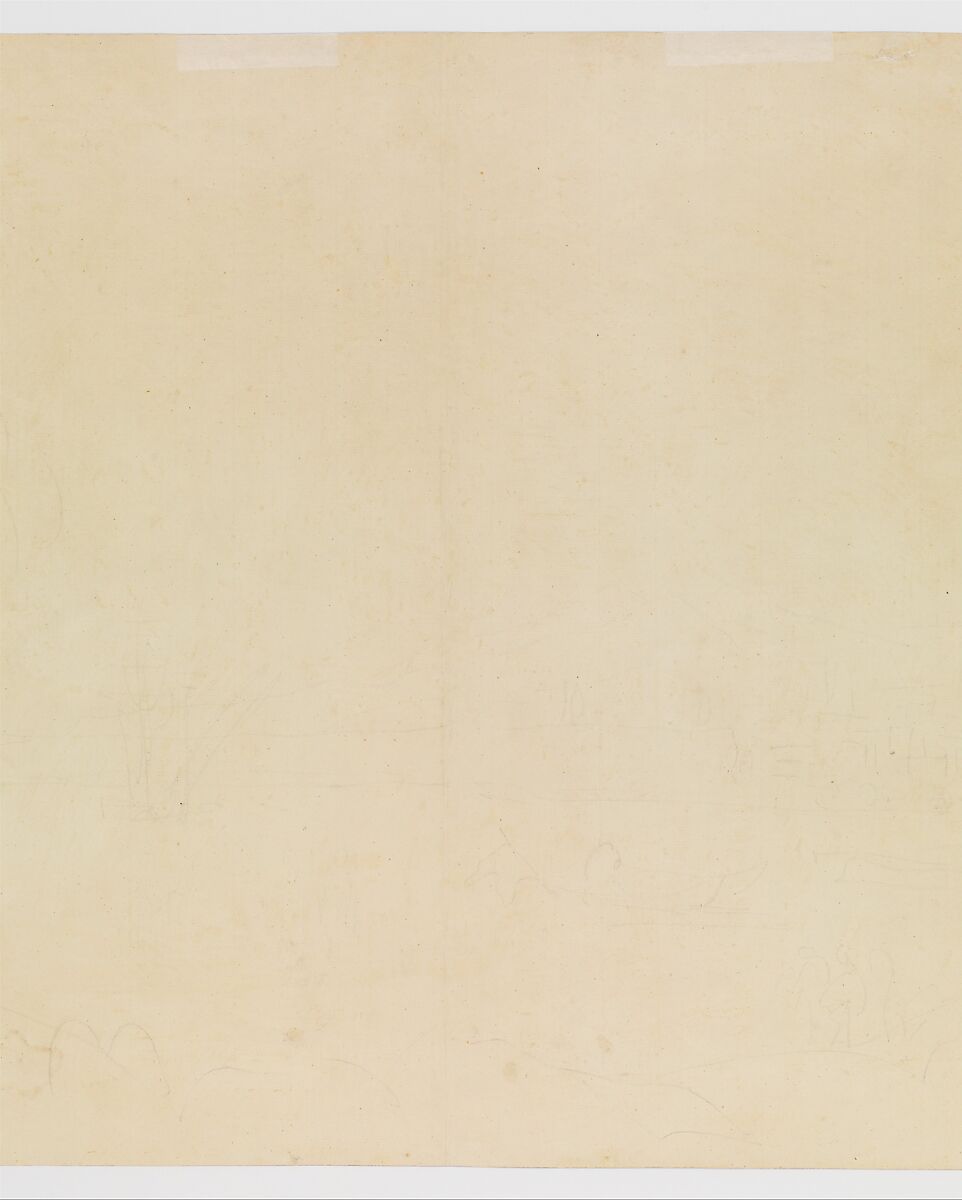 View of Messina Harbor, Louis François Cassas (French, Azay-le-Ferron 1756–1827 Versailles), Pen and black and brown ink, brush and brown and gray wash, over traces of black chalk; framing lines in pen and black ink