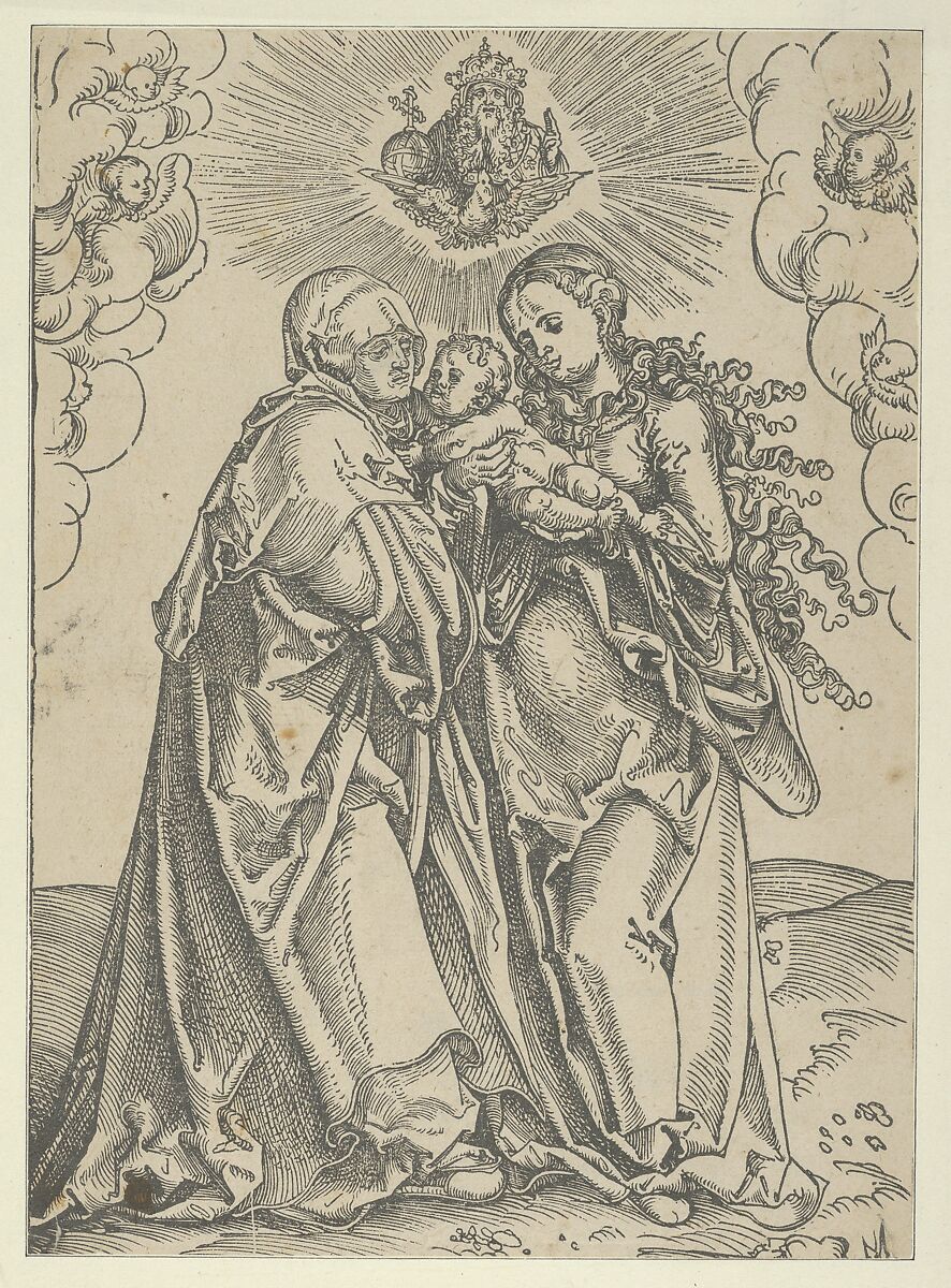 St Anne and the Virgin with the Child, Lucas Cranach the Elder (German, Kronach 1472–1553 Weimar), Woodcut 