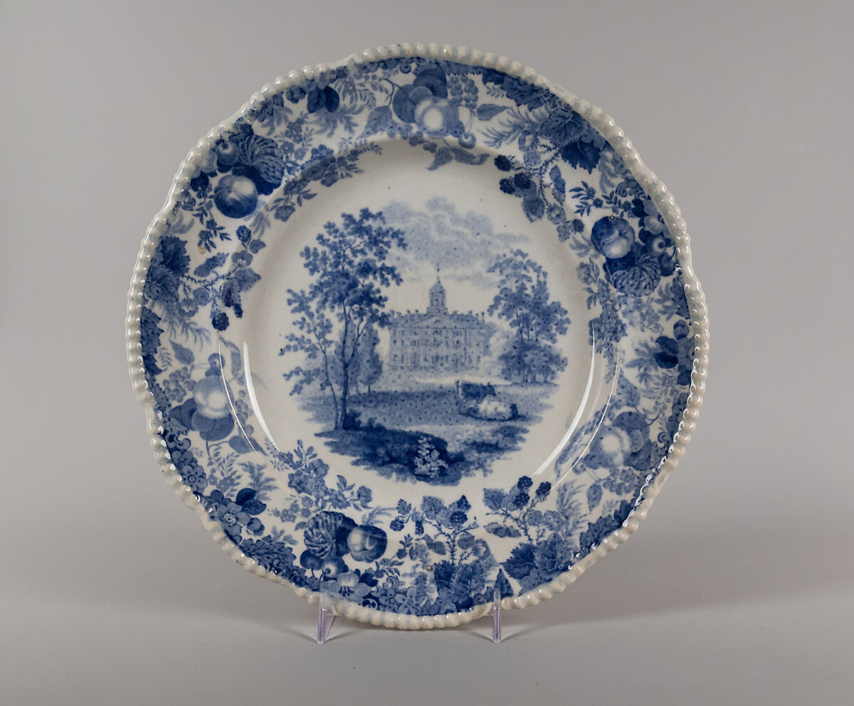 Plate, Enoch Wood &amp; Sons (British, active Burslem, 1818–46), Earthenware, transfer-printed, British (American market)