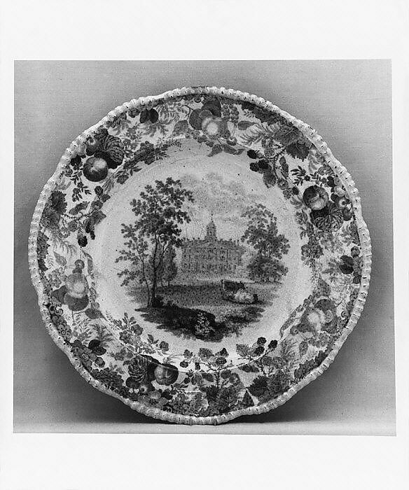 Plate, Enoch Wood &amp; Sons (British, active Burslem, 1818–46), Earthenware, transfer-printed, British (American market)