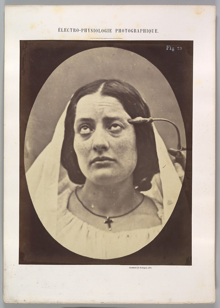 Figure 75: Nun saying her prayers, Guillaume-Benjamin-Amand Duchenne de Boulogne (French, 1806–1875), Albumen silver print from glass negative 
