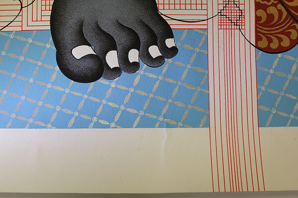 Pin drop silence: Eleven-headed Avalokiteshvara, Tenzing Rigdol (born Kathmandu 1982), Ink, pencil, acrylic, and pastel on paper, Tibet