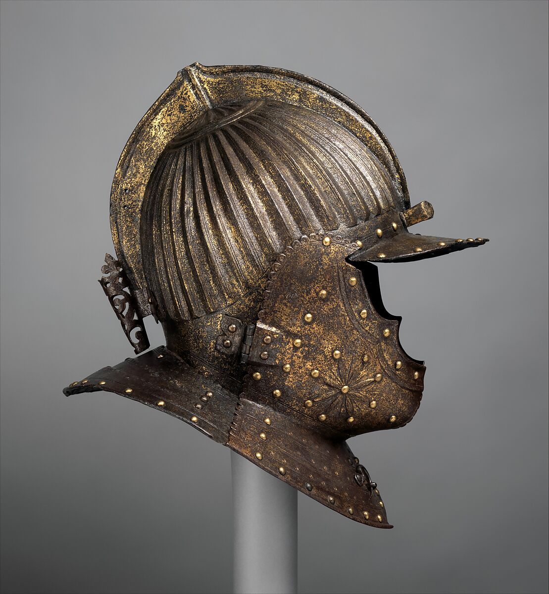 Burgonet, Steel, gold, copper alloy, French
