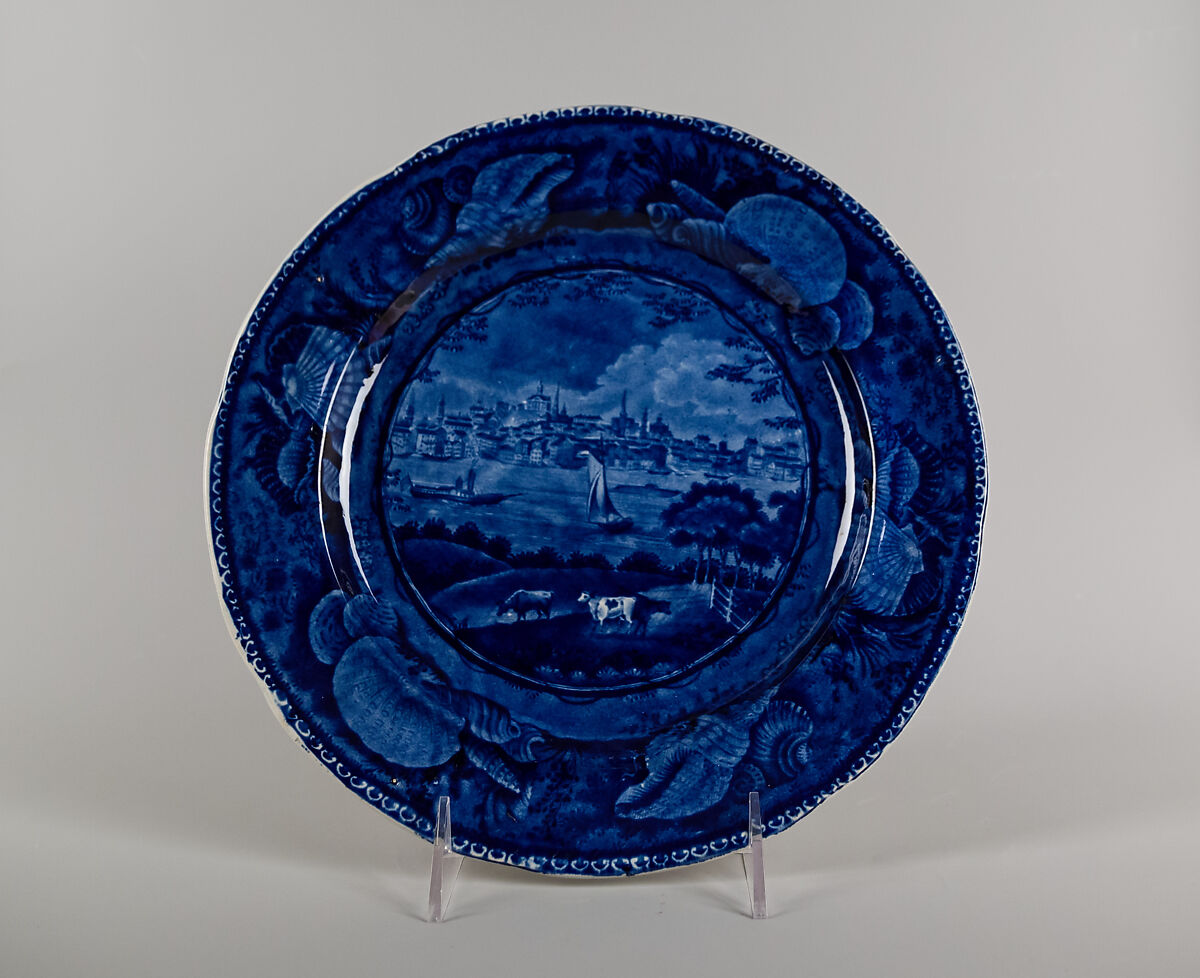 CITY OF ALBANY/ STATE OF NEW YORK, Enoch Wood &amp; Sons (British, active Burslem, 1818–46), Earthenware, transfer-printed, British (American market)