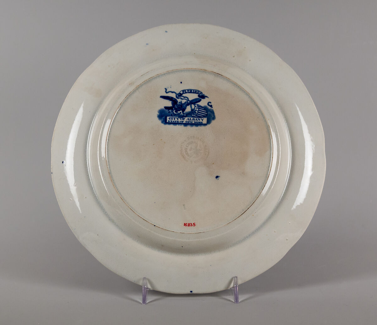 CITY OF ALBANY/ STATE OF NEW YORK, Enoch Wood &amp; Sons (British, active Burslem, 1818–46), Earthenware, transfer-printed, British (American market)