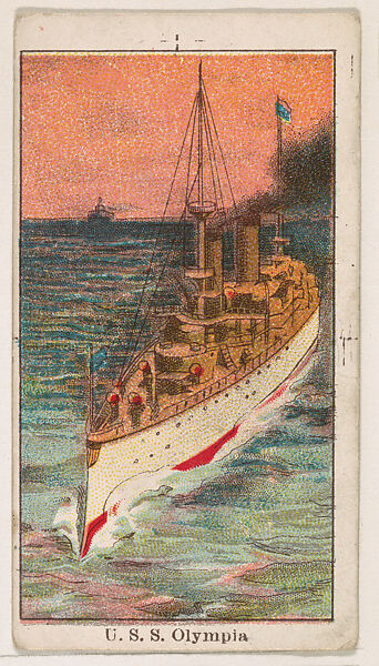 U.S.S. Olympia, from the U.S. Battleships series (E8), Issued by Anonymous, American, 20th century, Commercial color lithograph 