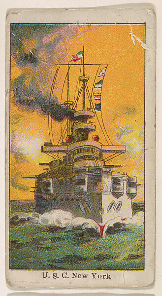 U.S.C. New York, from the U.S. Battleships series (E8), Issued by Anonymous, American, 20th century, Commercial color lithograph 