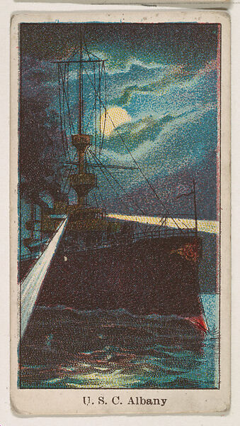 U.S.C. Albany, from the U.S. Battleships series (E8), Issued by Anonymous, American, 20th century, Commercial color lithograph 