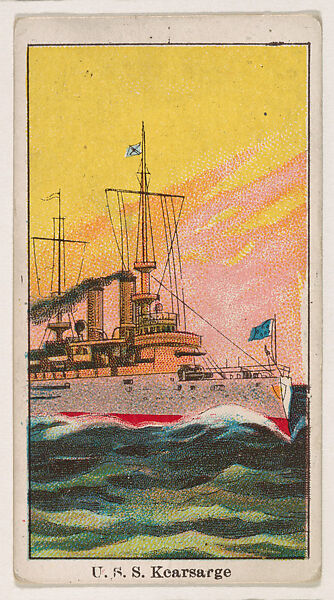 U.S.S. Kearsarge, from the U.S. Battleships series (E8), Issued by Anonymous, American, 20th century, Commercial color lithograph 