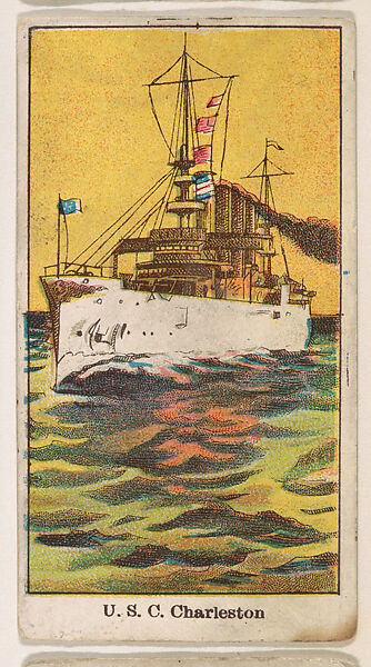 U.S.C. Charleston, from the U.S. Battleships series (E8), Issued by Anonymous, American, 20th century, Commercial color lithograph 