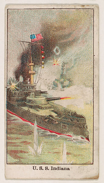U.S.S. Indiana, from the U.S. Battleships series (E8), Issued by Anonymous, American, 20th century, Commercial color lithograph 