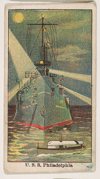 U.S.S. Philadelphia, from the U.S. Battleships series (E8), Issued by Anonymous, American, 20th century, Commercial color lithograph 