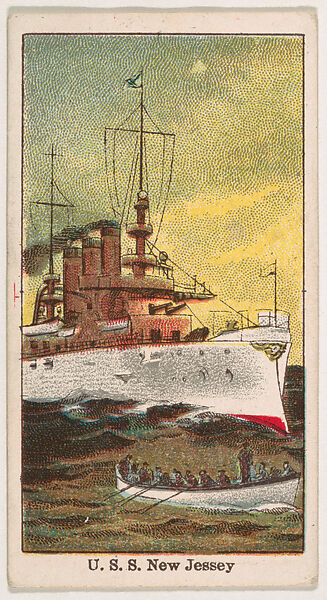 U.S.S. New Jersey, from the U.S. Battleships series (E8), Issued by Anonymous, American, 20th century, Commercial color lithograph 