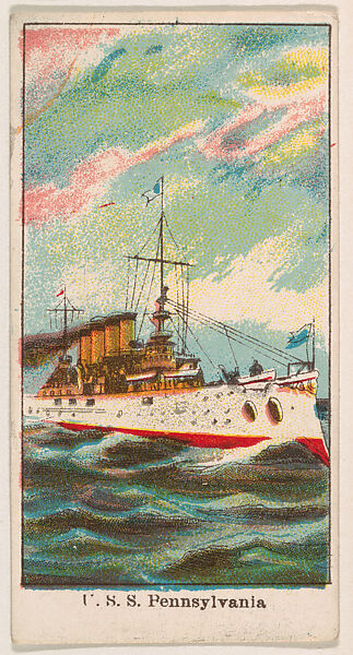 U.S.S. Pennsylvania, from the U.S. Battleships series (E8), Issued by Anonymous, American, 20th century, Commercial color lithograph 