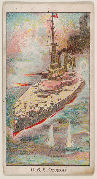 U.S.S. Oregon, from the U.S. Battleships series (E8), Issued by Anonymous, American, 20th century, Commercial color lithograph 