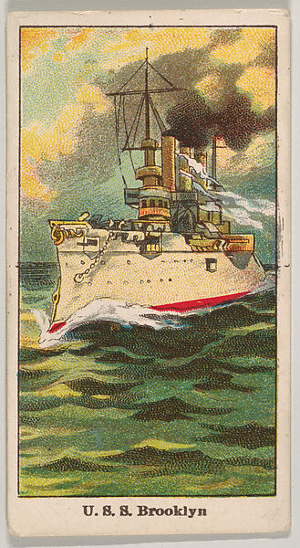 U.S.S. Brooklyn, from the U.S. Battleships series (E8), Issued by Anonymous, American, 20th century, Commercial color lithograph 