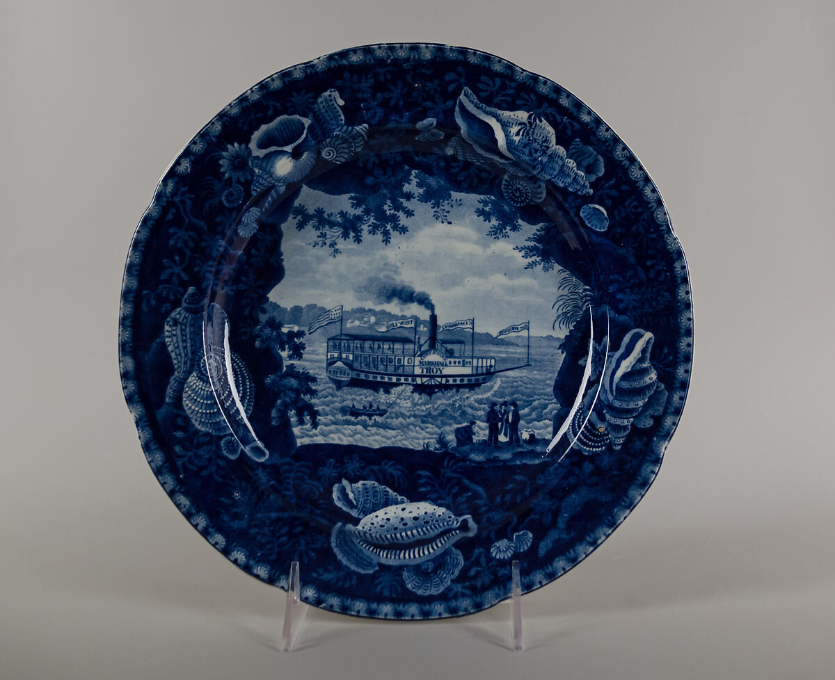 Plate, Enoch Wood &amp; Sons (British, active Burslem, 1818–46), Earthenware, transfer-printed, British (American market) 