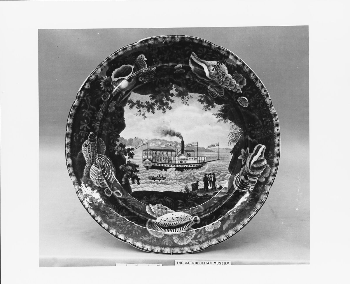 Plate, Enoch Wood &amp; Sons (British, active Burslem, 1818–46), Earthenware, transfer-printed, British (American market)