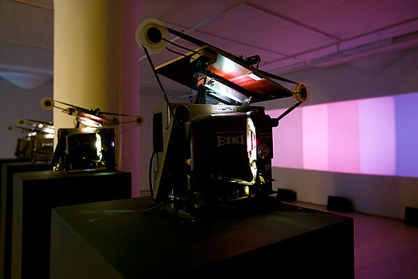 Shutter Interface, Paul Sharits (American, Denver, Colorado 1943–1993 Buffalo, New York), Four-channel 16mm film, color, sound