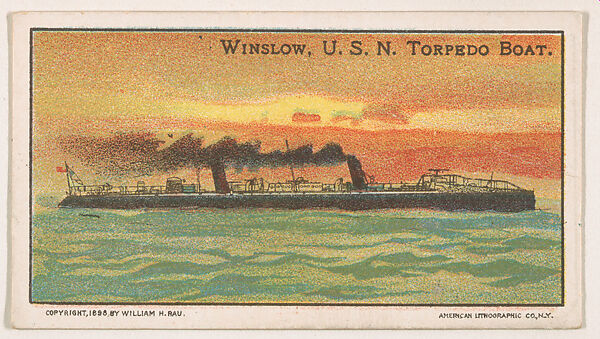 Winslow, U. S. N. Torpedo Boat, from the Nation's Pride series (E4), Issued by Anonymous, American, 20th century, Commercial color lithograph 