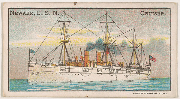 Newark, U. S. N. Cruiser, from the Nation's Pride series (E4), Issued by Anonymous, American, 20th century, Commercial color lithograph 