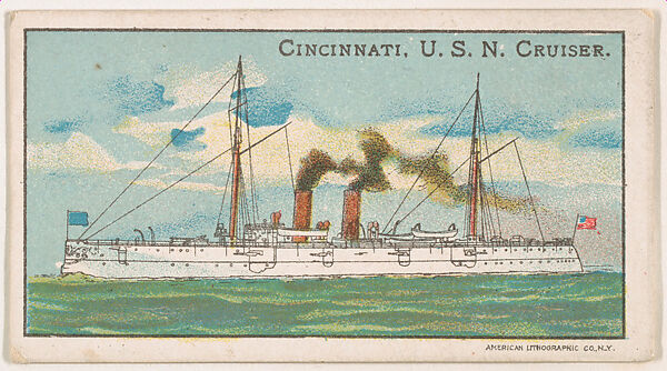 Cincinnati, U. S. N. Cruiser, from the Nation's Pride series (E4), Issued by Anonymous, American, 20th century, Commercial color lithograph 