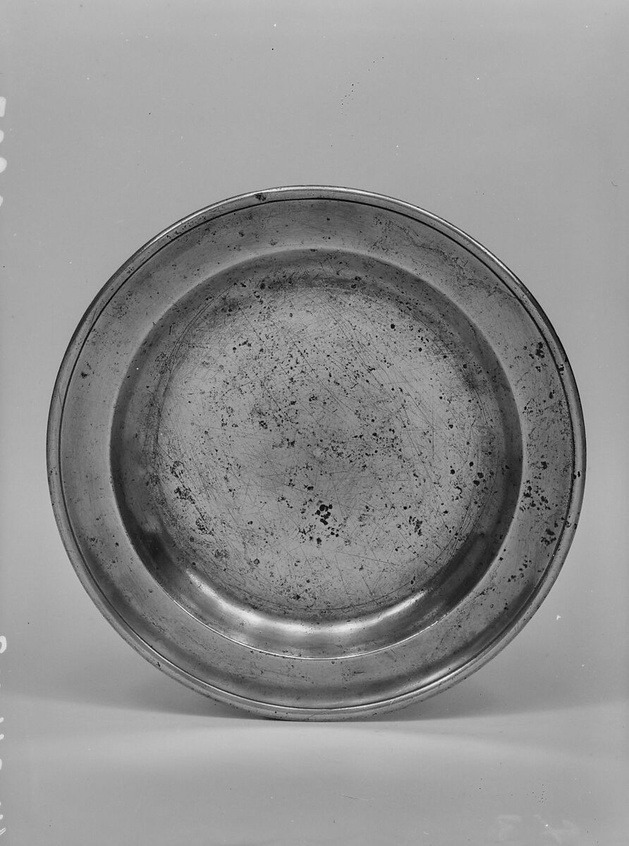 Plate, Hiram Yale (1799–1831), Pewter, American 