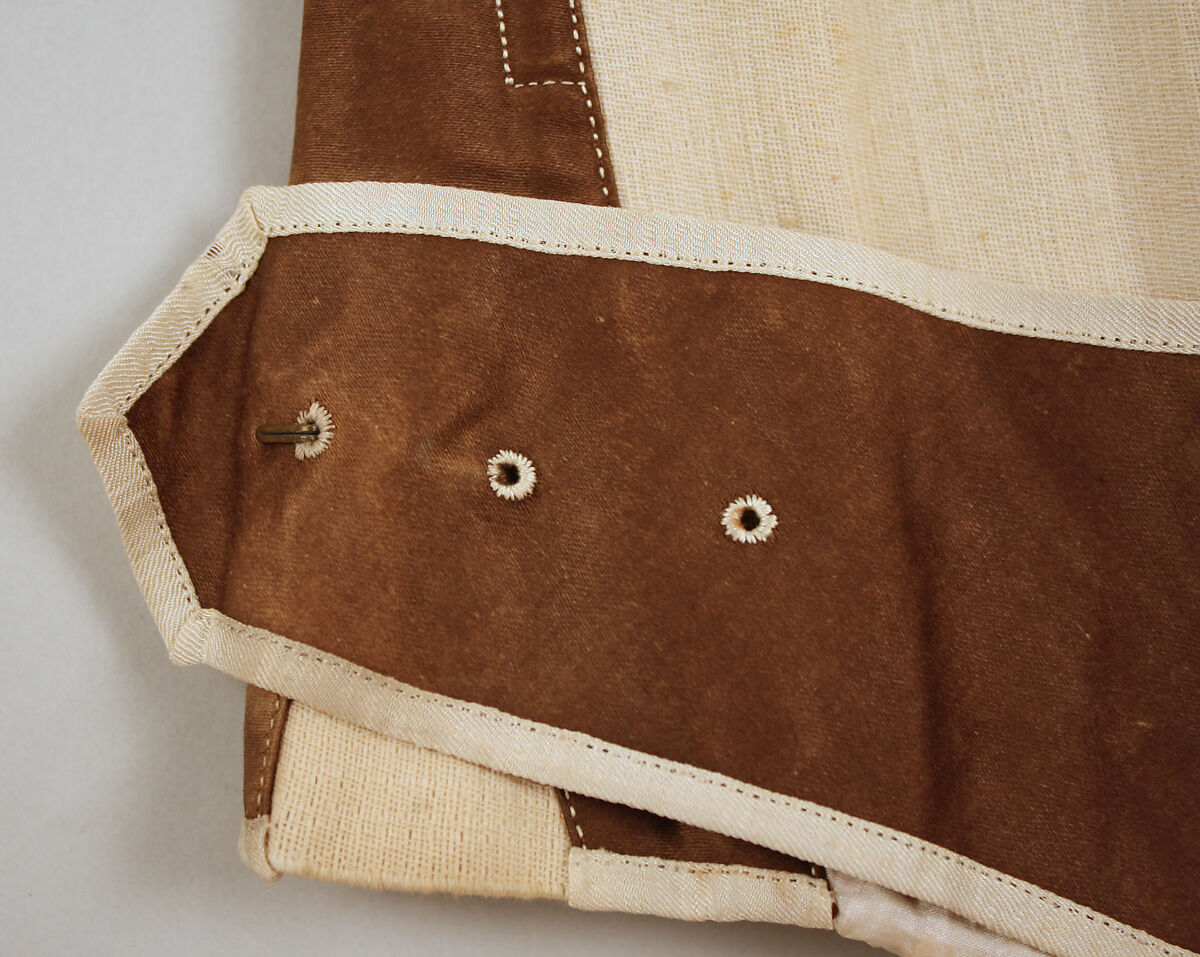 Abdominal Supporter, cotton, linen, silk, metal, bone, probably British