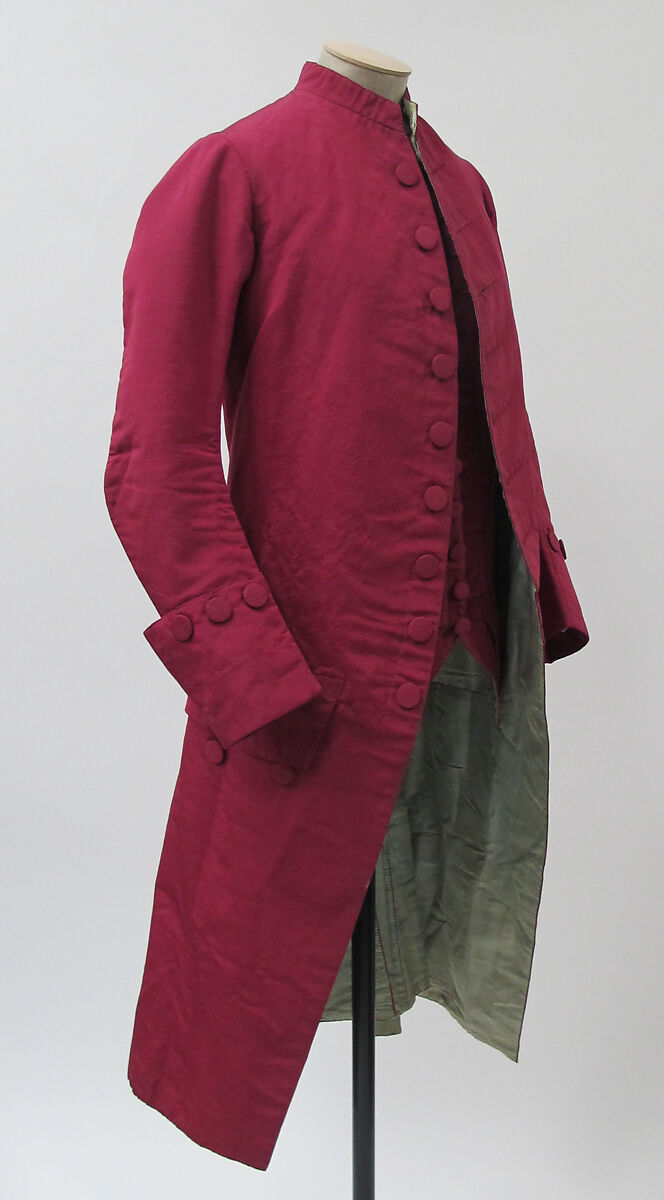 Suit, wool, silk, cotton, probably British