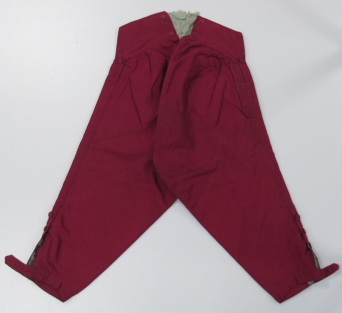 Suit, wool, silk, cotton, probably British