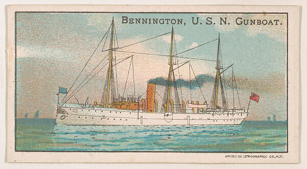 Bennington, U.S.N. Gunboat, from the Nation's Pride series (E4), Issued by Anonymous, American, 20th century, Commercial color lithograph 