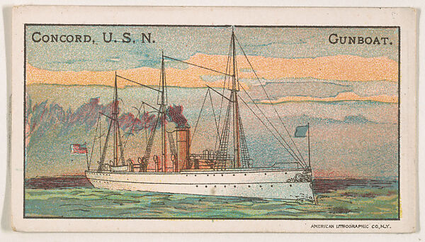 Concord, U.S.N. Gunboat, from the Nation's Pride series (E4), Issued by Anonymous, American, 20th century, Commercial color lithograph 