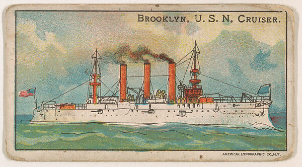 Brooklyn, U.S.N. Cruiser, from the Nation's Pride series (E4), Issued by Anonymous, American, 20th century, Commercial color lithograph 
