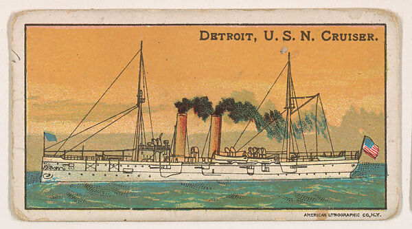 Detroit, U.S.N. Cruiser, from the Nation's Pride series (E4), Issued by Anonymous, American, 20th century, Commercial color lithograph 