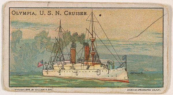 Olympia, U.S.N. Cruiser, from the Nation's Pride series (E4), Issued by Anonymous, American, 20th century, Commercial color lithograph 